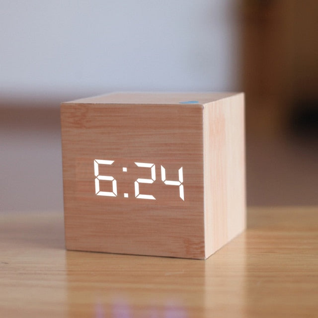 Digital LED Alarm Clock with Temperature Display