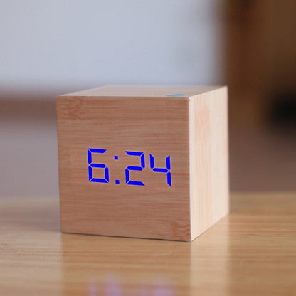 Digital LED Alarm Clock with Temperature Display