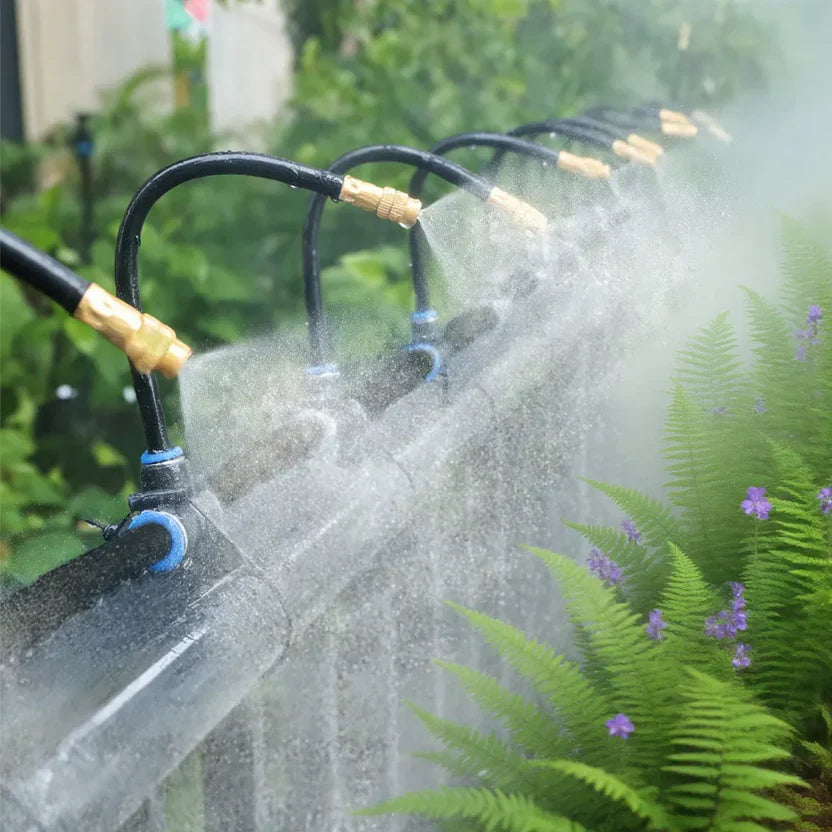Garden misting system 20 m – irrigation & cooling with 20 brass nozzles