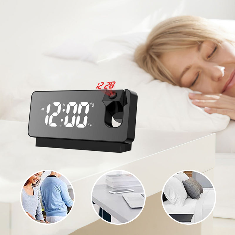 Digital Projection Alarm Clock with Ceiling Projection