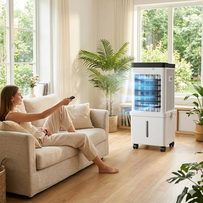 3-in-1 Air Cooler with 15L Water Tank — Cooling, Humidifying, Purifying