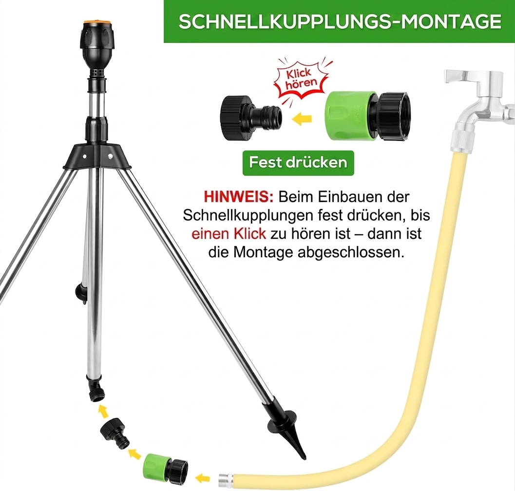 360° Lawn Sprinkler with Tripod – Evenly Water Large Areas