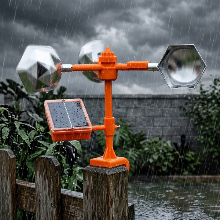 Solar Bird Repellent 360° – Reflective Scarecrow with Sound