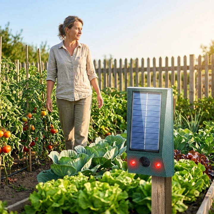 Solar pest repeller with ultrasound & LED flash – protection up to 600 m², weatherproof