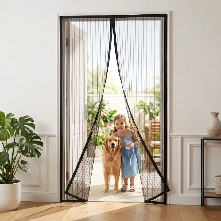 Magnetic Door Curtain 100 × 210 cm – Fly Screen, No-Drill Installation