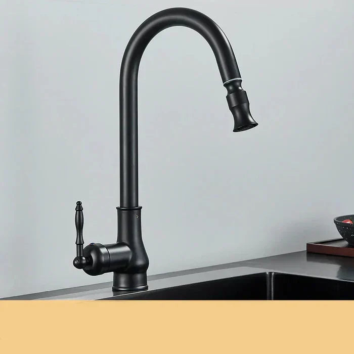 Kitchen faucet with swivel spout – Antique brass finish