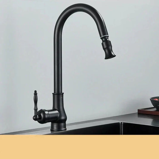Kitchen faucet with swivel spout – Antique brass finish