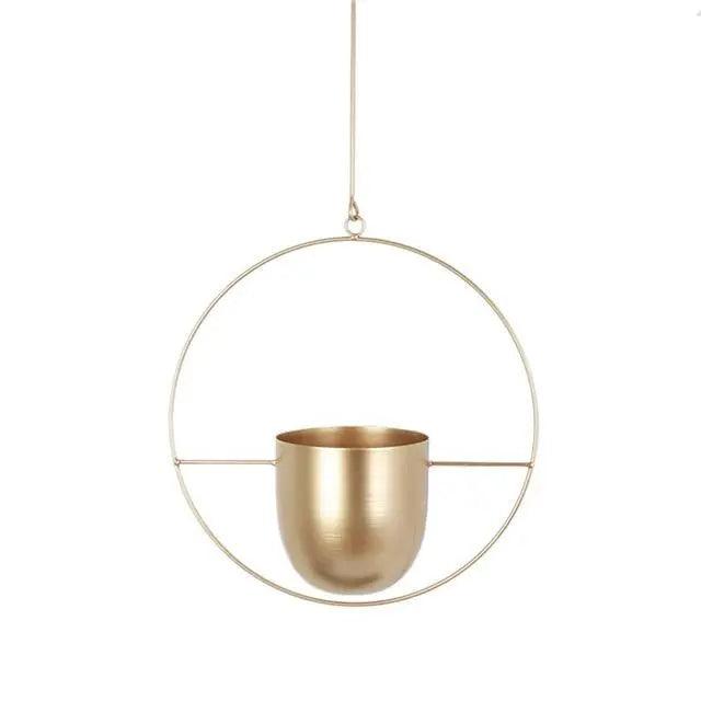 Hanging metal planter with chain – Oval or round frame