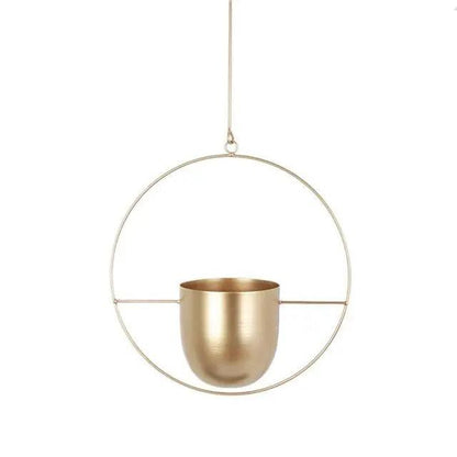 Hanging metal planter with chain – Oval or round frame