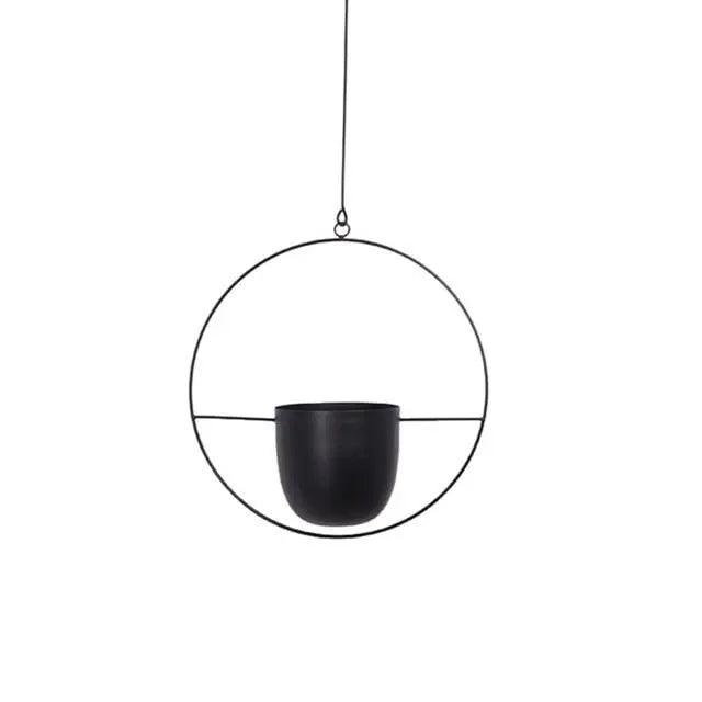 Hanging metal planter with chain – Oval or round frame