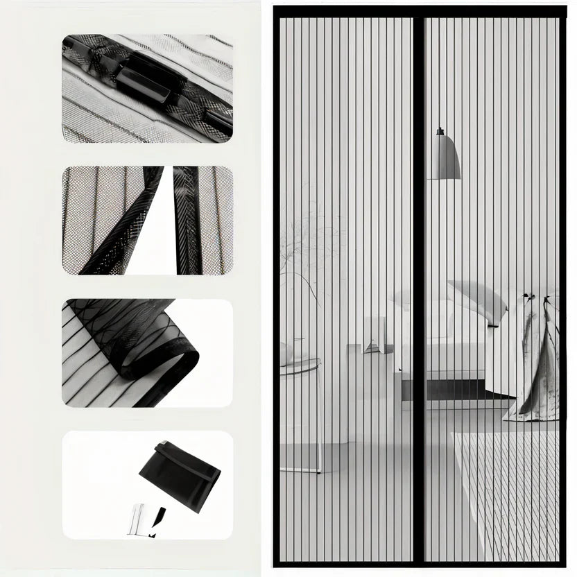 Magnetic Door Curtain 100 × 210 cm – Fly Screen, No-Drill Installation