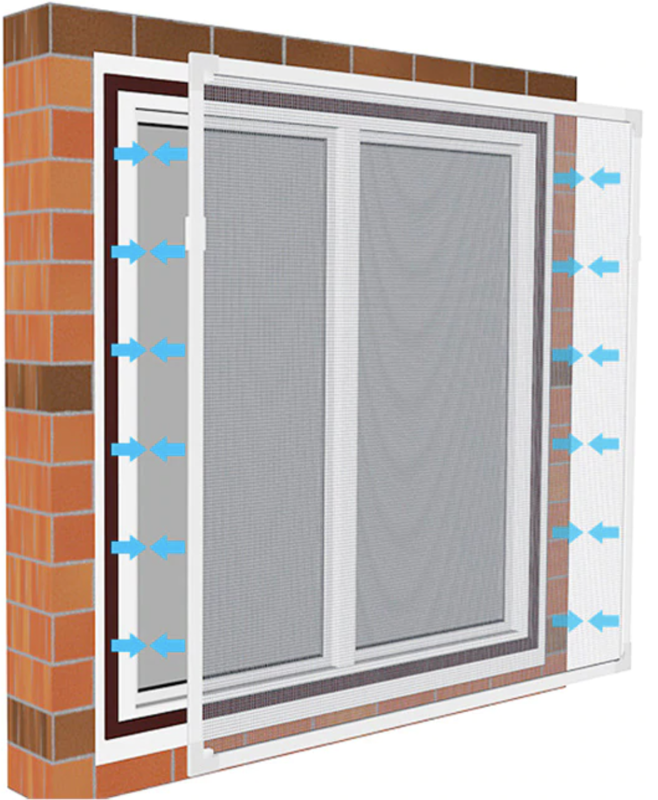 Magnetic Window Fly Screen Without Drilling