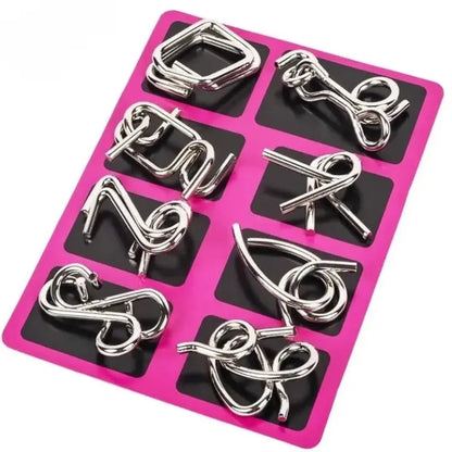 Interlock Metallpuzzle-Set — Perfekt für Weihnachten & Spielabende 8er Set Mivoza Deutschland