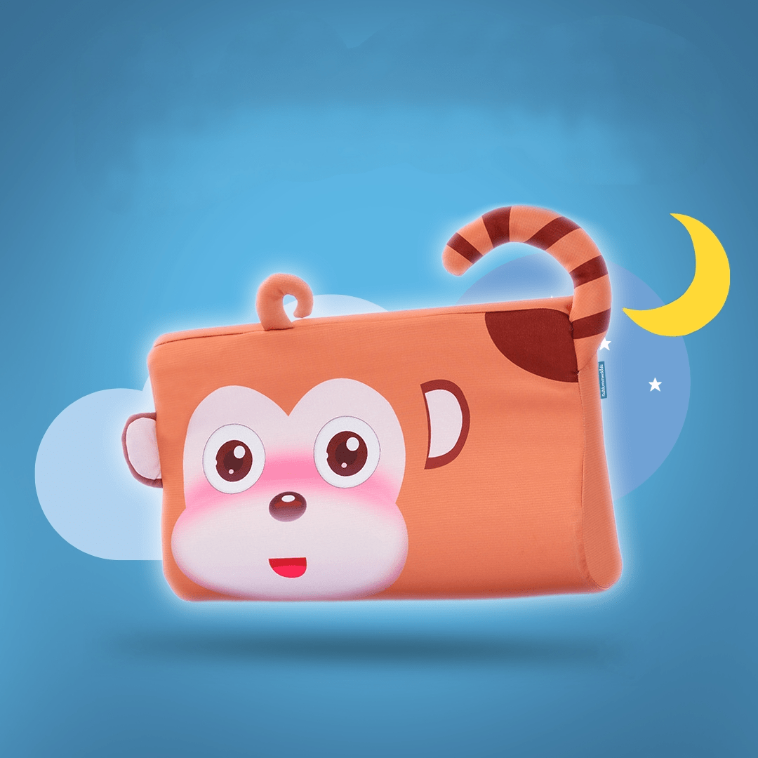 Children's pillow made of memory foam with ergonomic shape
