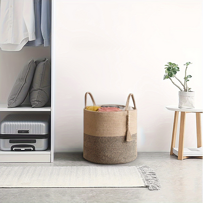 Baumwoll-Aufbewahrungskorb mit Griffen – Elegantes Boho-Design -   Mivoza Deutschland
