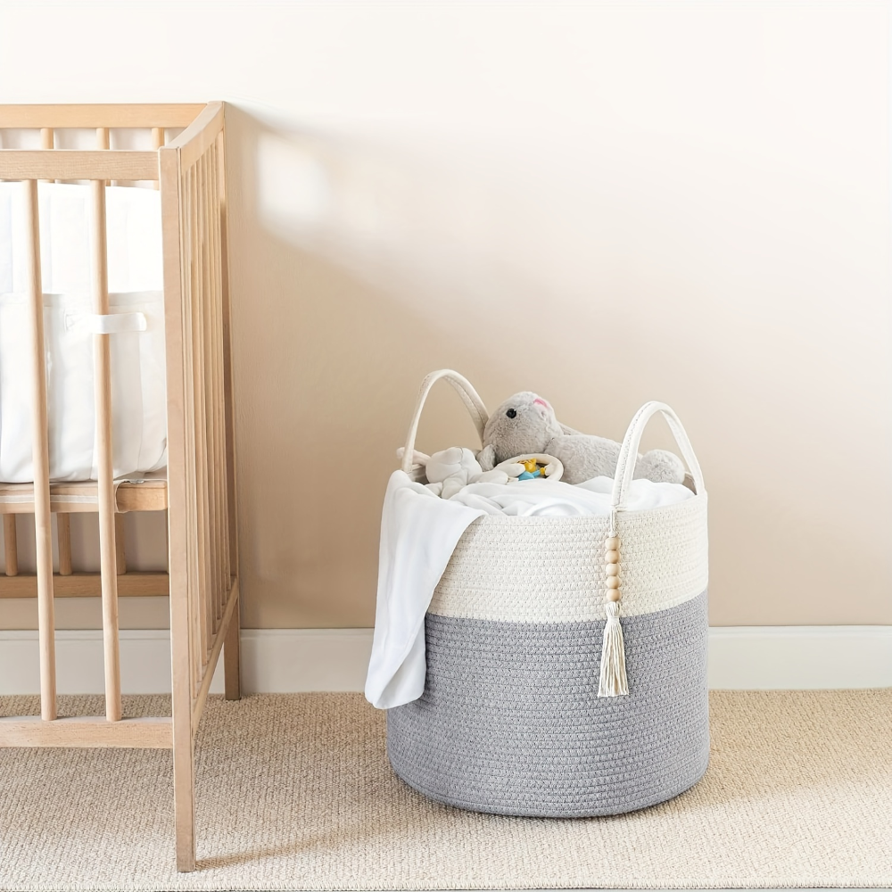 Baumwoll-Aufbewahrungskorb mit Griffen – Elegantes Boho-Design -   Mivoza Deutschland