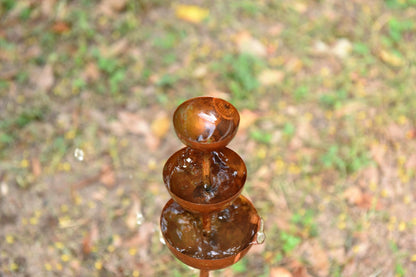 3-stage metal rain catcher for garden