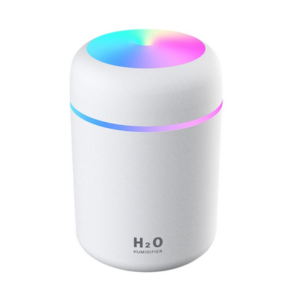 Compact Ultrasonic Humidifier – 300 ml with Color Ring Lighting