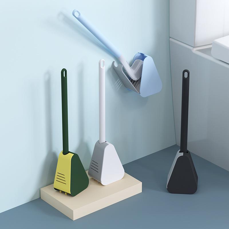 Toilet brush with long handle – Triangular TPR brush head