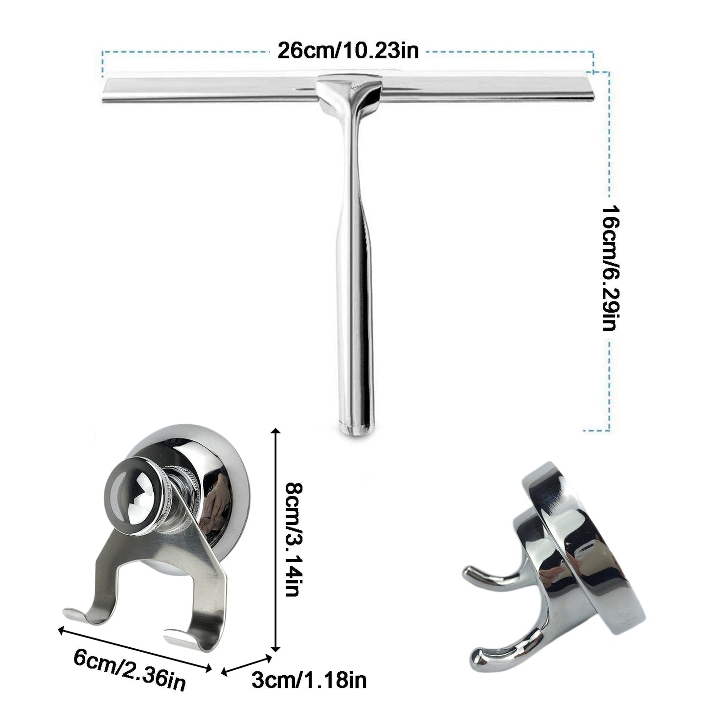 Stainless Steel Shower Squeegee – Streak-Free Cleaning