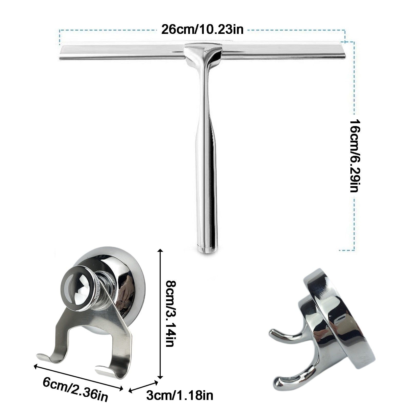 Stainless Steel Shower Squeegee – Streak-Free Cleaning
