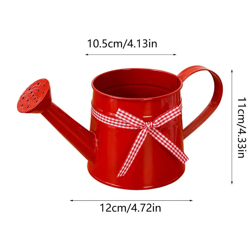 Metal watering can with ribbon bow – Garden & Home Decor