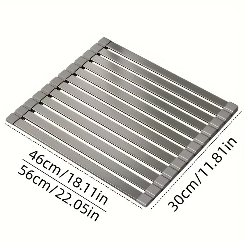 Roll-up Drain Shelf for the Sink – Space-Saving and Rollable