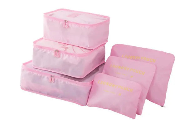 6-piece waterproof packing cube set – suitcase organizer