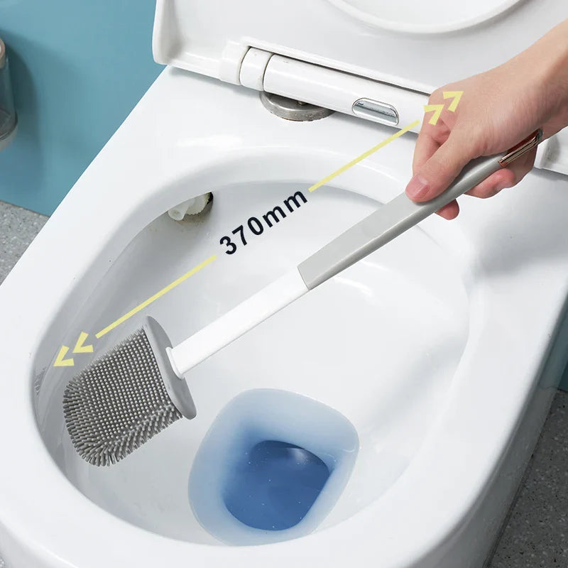 Silicone Toilet Brush Set with Wall Mount & Drain Cleaner
