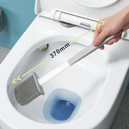 Silicone Toilet Brush Set with Wall Mount & Drain Cleaner