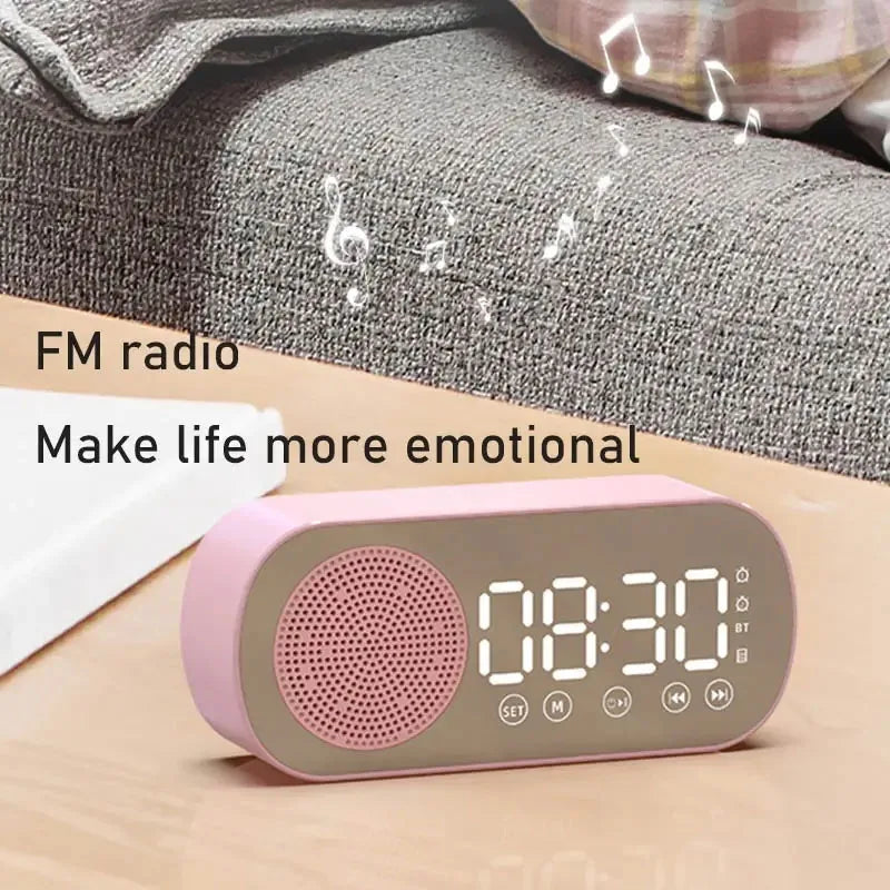 Bluetooth alarm clock with LED display and FM radio