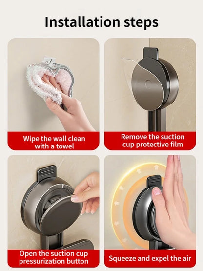 Bathroom shelf with suction cup – No drilling required