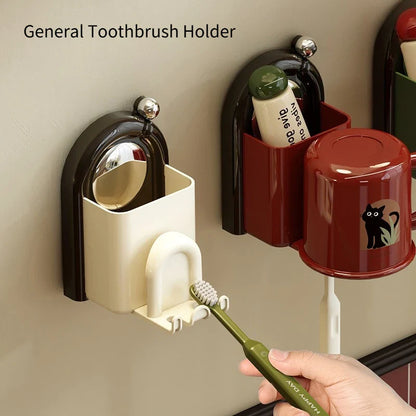 Toothbrush holder with cup – wall mount without drilling