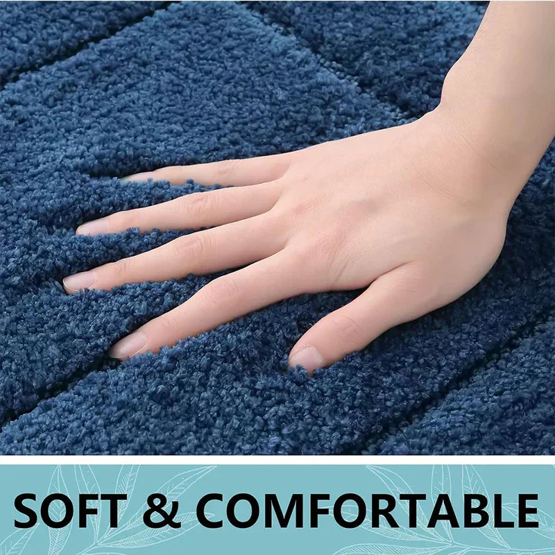 Microfiber bath mat non-slip with double frame structure