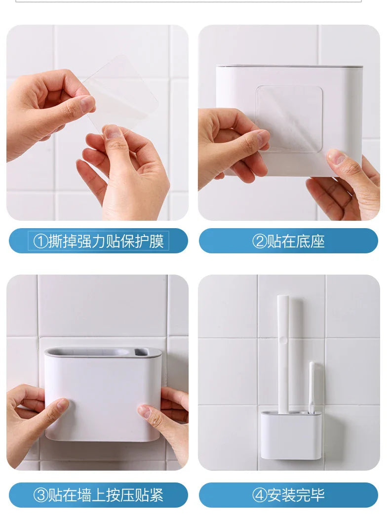 Silicone Toilet Brush with Wall Mount – Hygienic and Easy to Clean