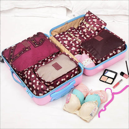 6-piece waterproof packing cube set – suitcase organizer