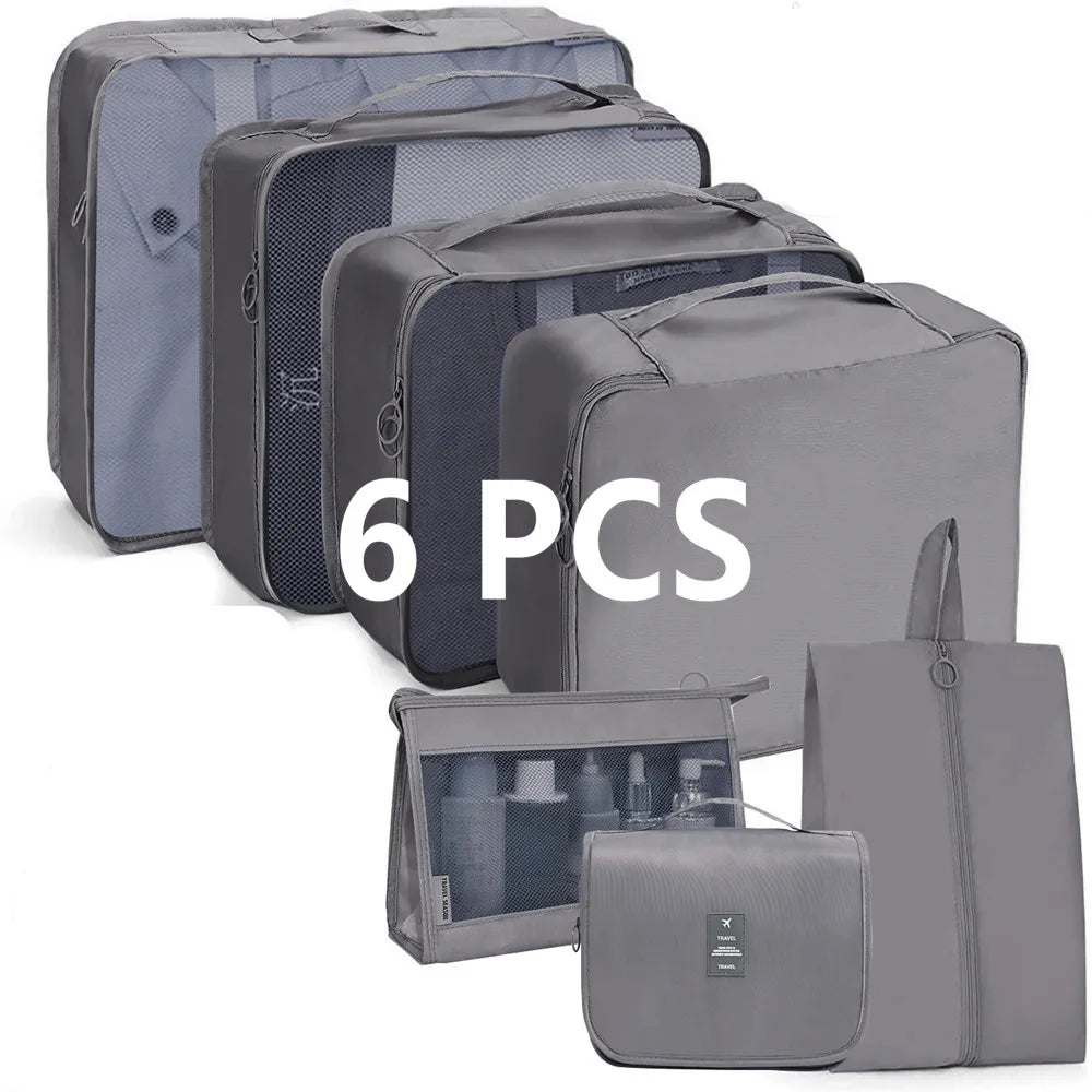 6-piece waterproof packing cube set – suitcase organizer