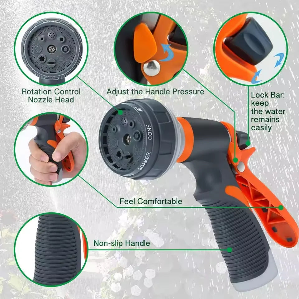 Garden Spray Gun with 8 Spray Patterns – For Watering, Rinsing, and Car Washing