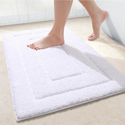 Microfiber bath mat non-slip with double frame structure
