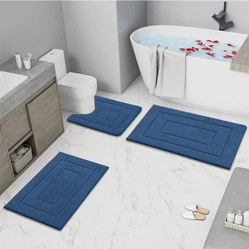 Microfiber bath mat non-slip with double frame structure