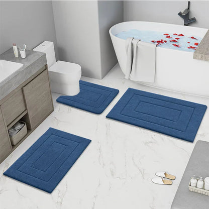 Microfiber bath mat non-slip with double frame structure