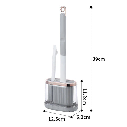Silicone Toilet Brush Set with Wall Mount & Drain Cleaner