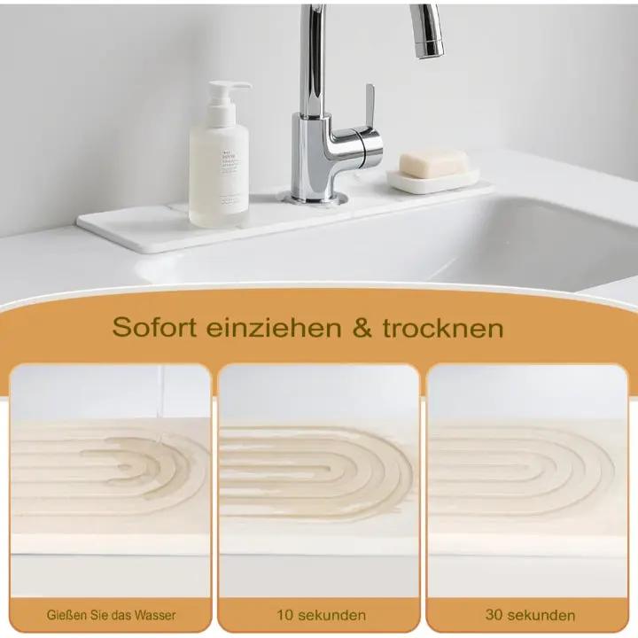 Saugstarke Steinmatte für Küche & Bad – Stilvoll, sauber und langlebig (2-teiliges Set) Mivoza Deutschland