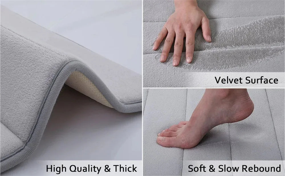 Memory foam bath mat non-slip with 3D design