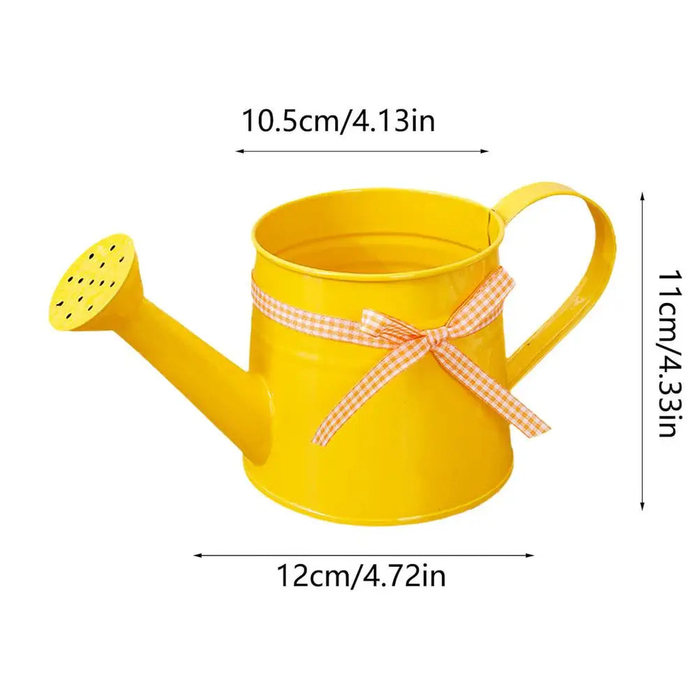 Metal watering can with ribbon bow – Garden & Home Decor