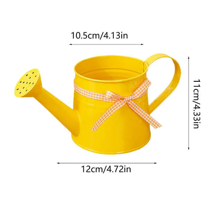 Metal watering can with ribbon bow – Garden & Home Decor
