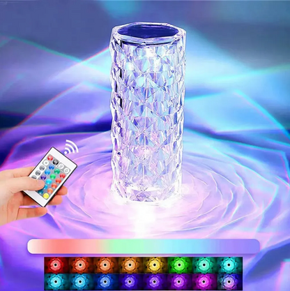 LED crystal lamp with remote control – 16 colors, touch sensor
