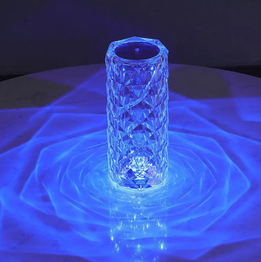 LED crystal lamp with remote control – 16 colors, touch sensor