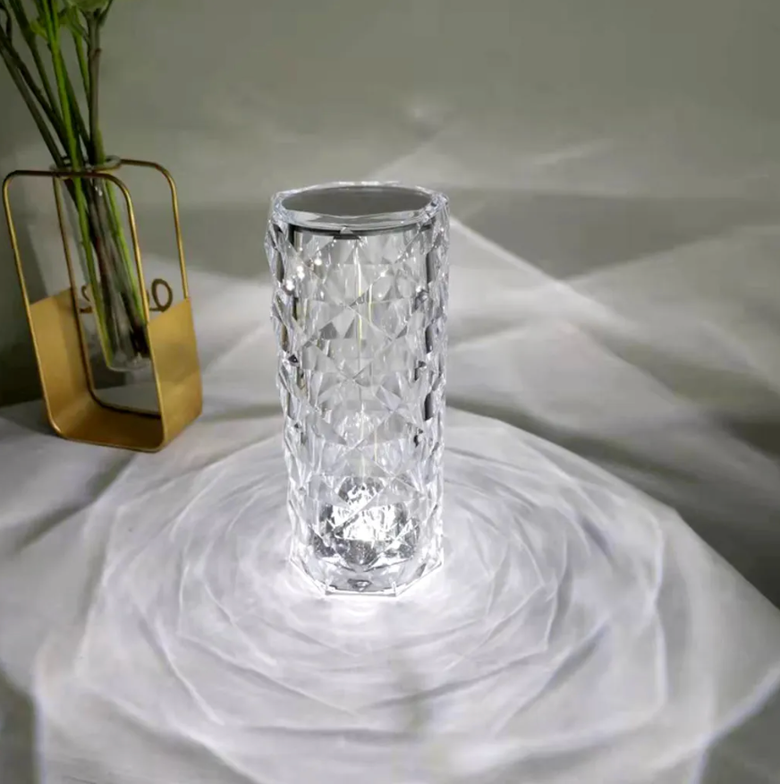 LED crystal lamp with remote control – 16 colors, touch sensor