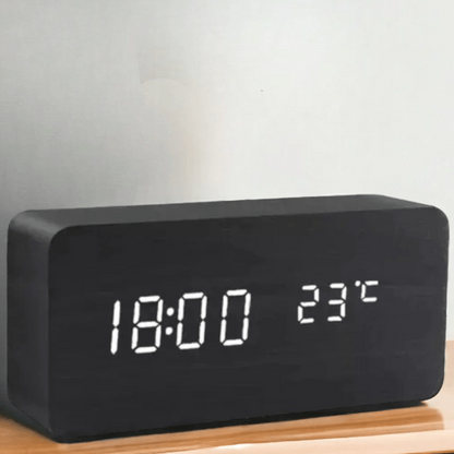 LED wooden watch with voice control
